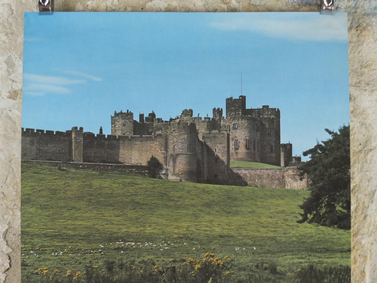 1970s Alnwick Castle Poster, Northumbria, Newcastle Upon Tyne, Northumbria Tourist Board, England, United Kingdom, travel wall art decor