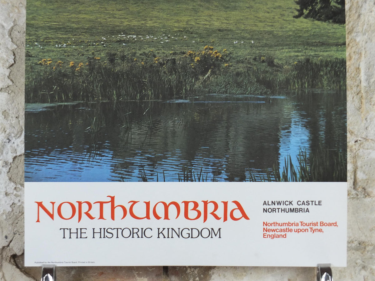 1970s Alnwick Castle Poster, Northumbria, Newcastle Upon Tyne, Northumbria Tourist Board, England, United Kingdom, travel wall art decor