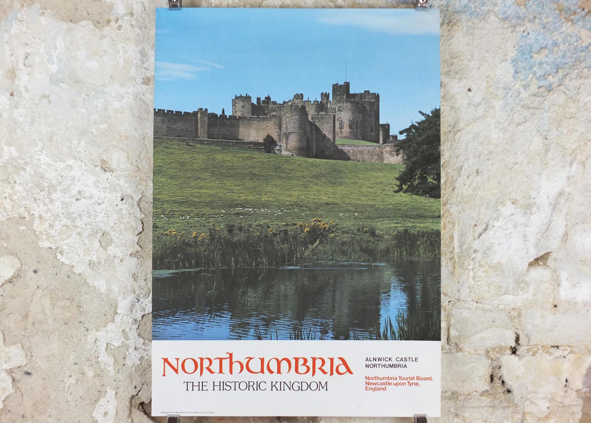 1970s Alnwick Castle Poster, Northumbria, Newcastle Upon Tyne, Northumbria Tourist Board, England, United Kingdom, travel wall art decor