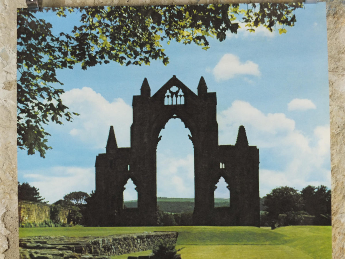 1970s Guisborough Priory Poster, Cleveland, Newcastle Upon Tyne, Northumbria Tourist Board, England, United Kingdom, travel wall art decor