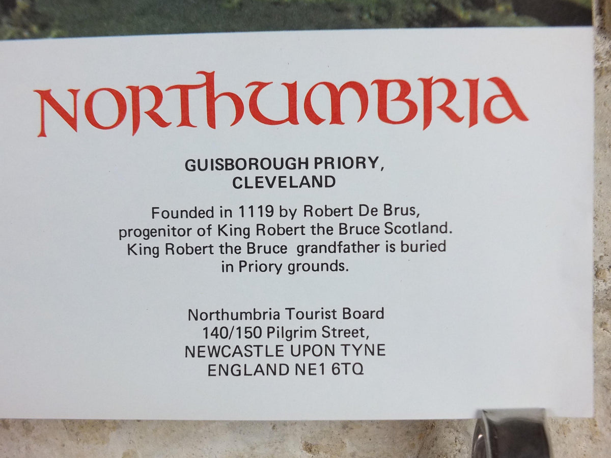 1970s Guisborough Priory Poster, Cleveland, Newcastle Upon Tyne, Northumbria Tourist Board, England, United Kingdom, travel wall art decor