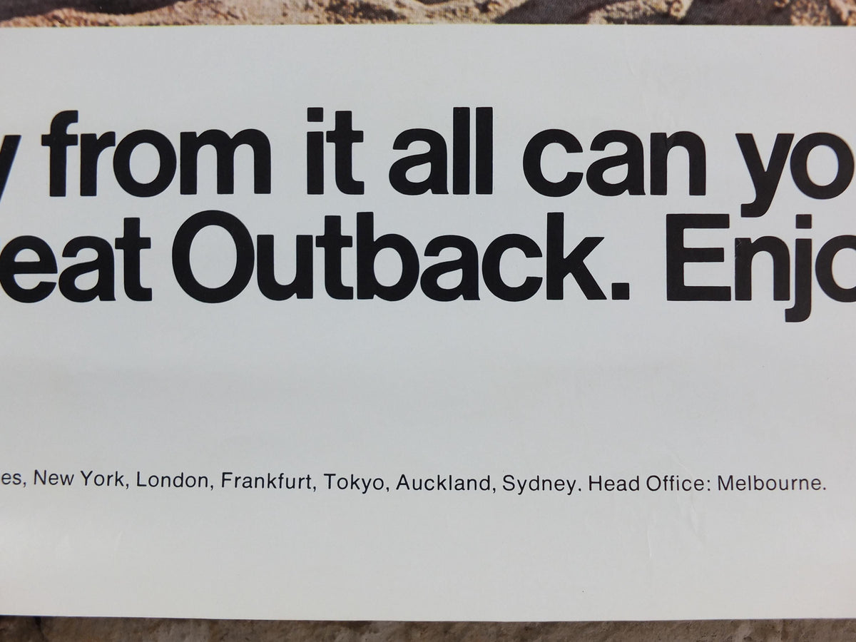 1969 Australia Outback Poster, A bush picnic and BBQ at the Ross River Cattle Station Resort, great outdoors travel & tourism wall art decor