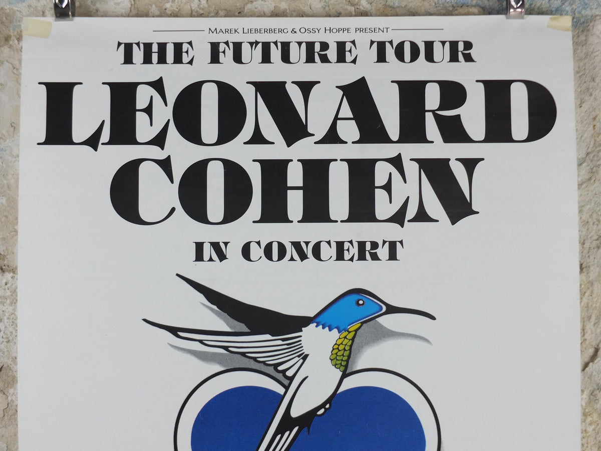 1993 Leonard Cohen Concert Poster, The Future Tour, German venues, Berlin, Hamburg, Frankfurt, Munich, soft rock & folk music wall art decor