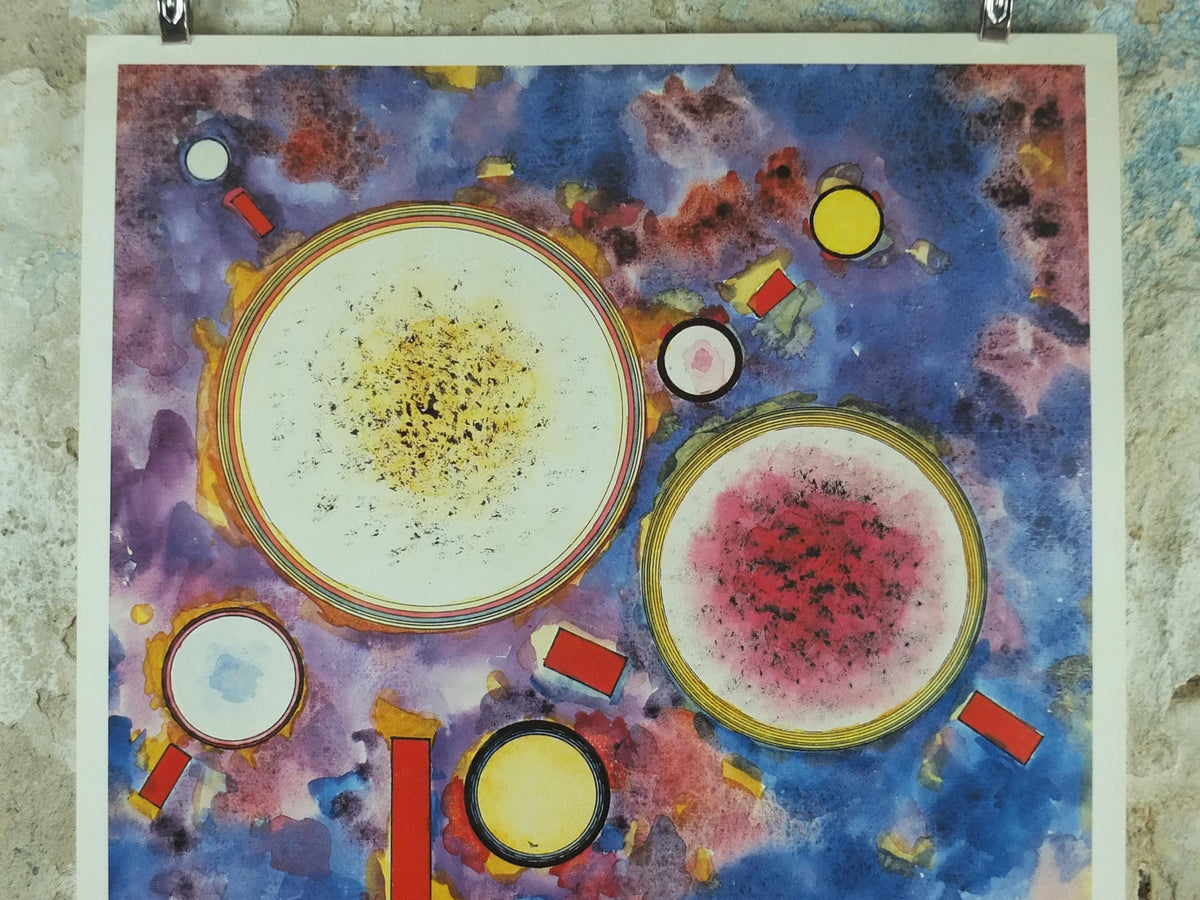 1987 Wassily Kandinsky Poster, Noisy Surroundings 1927 Lauter Umgebung, abstract art and expressionism, gallery exhibition wall art decor