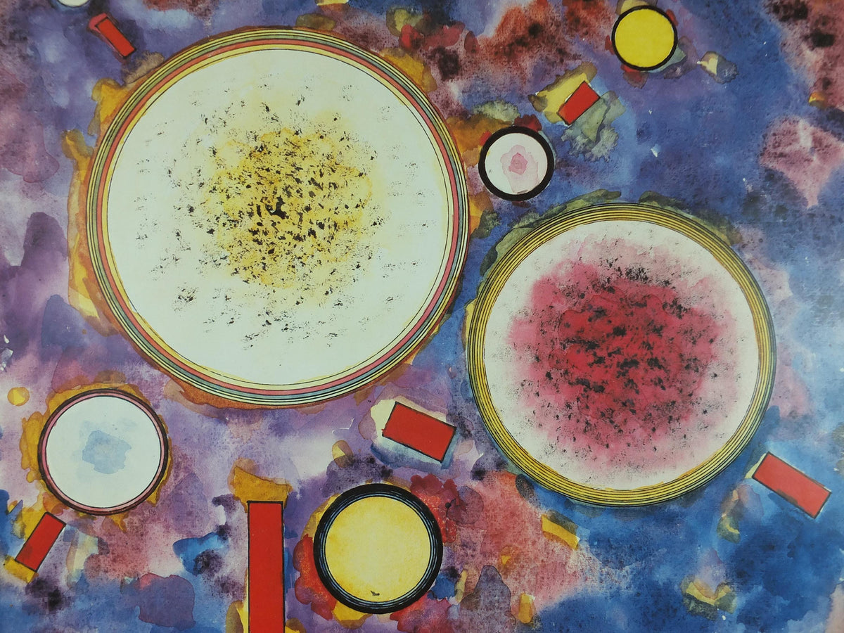 1987 Wassily Kandinsky Poster, Noisy Surroundings 1927 Lauter Umgebung, abstract art and expressionism, gallery exhibition wall art decor