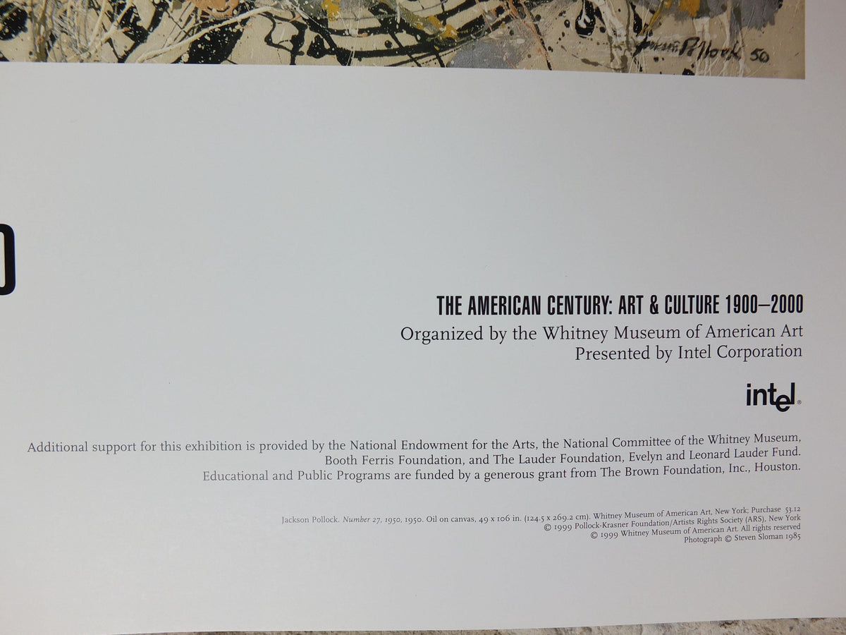 1999 Jackson Pollock Poster, Number 27 1950, #27, Whitney Museum, abstract expressionism, gallery exhibition, wall art decor