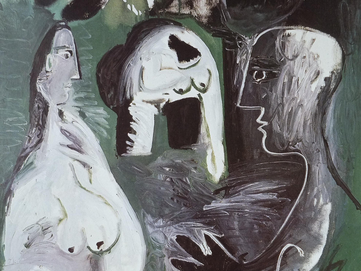1988 Pablo Picasso Poster, Lunch on the Grass 1961, Louisiana Copenhagen, Le déjeuner sur l'herbe, artist gallery exhibition, wall art decor