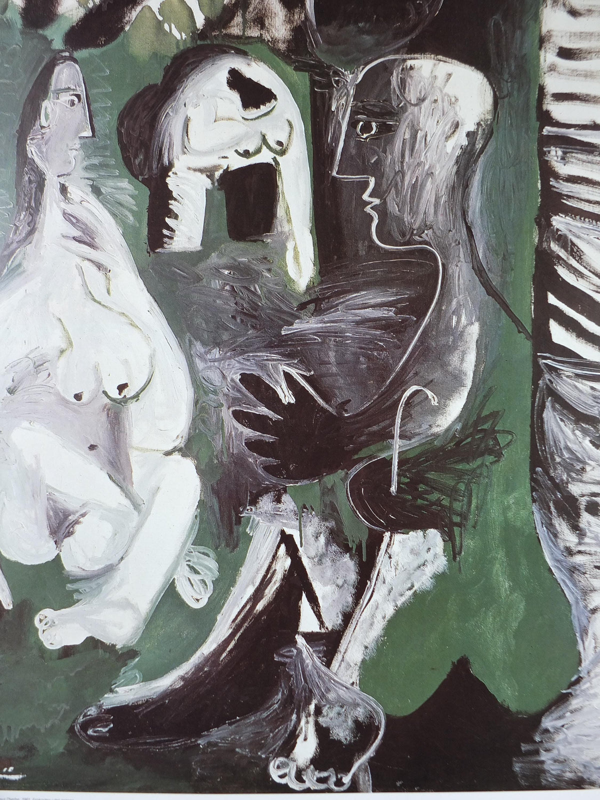 1988 Pablo Picasso Poster, Lunch on the Grass 1961, Louisiana Copenhagen, Le déjeuner sur l'herbe, artist gallery exhibition, wall art decor