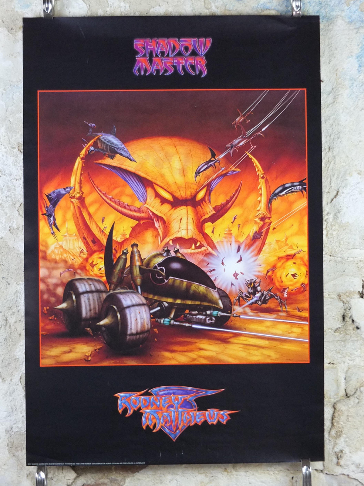 1996 Shadow Master Poster, by Rodney Matthews, 2257, Playstation and PC game by Psygnosis, Wizards & Genius, fantasy wall art decor