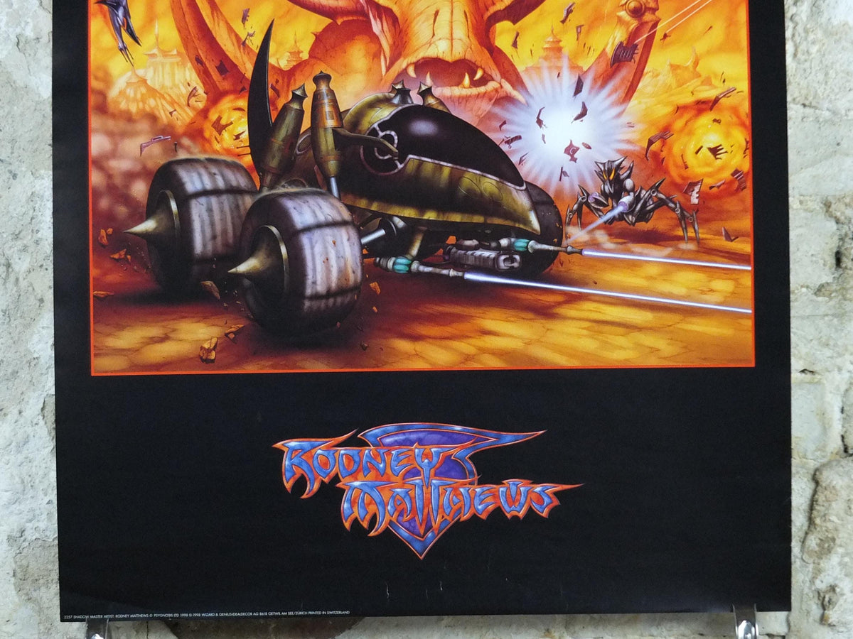 1998 Shadow Master Poster, by Rodney Matthews, 2257, Playstation and PC game by Psygnosis, Wizards & Genius, fantasy wall art decor