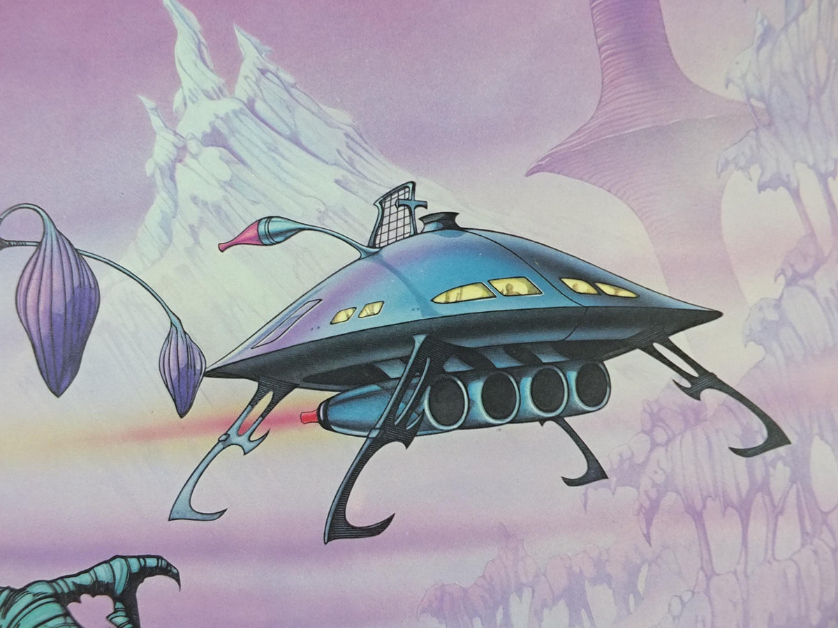 1977 signed Rodney Matthews Poster, Venus Cruisier, GA73 epic scifi adventure quest art, Big O Posters, fantasy wall art decor