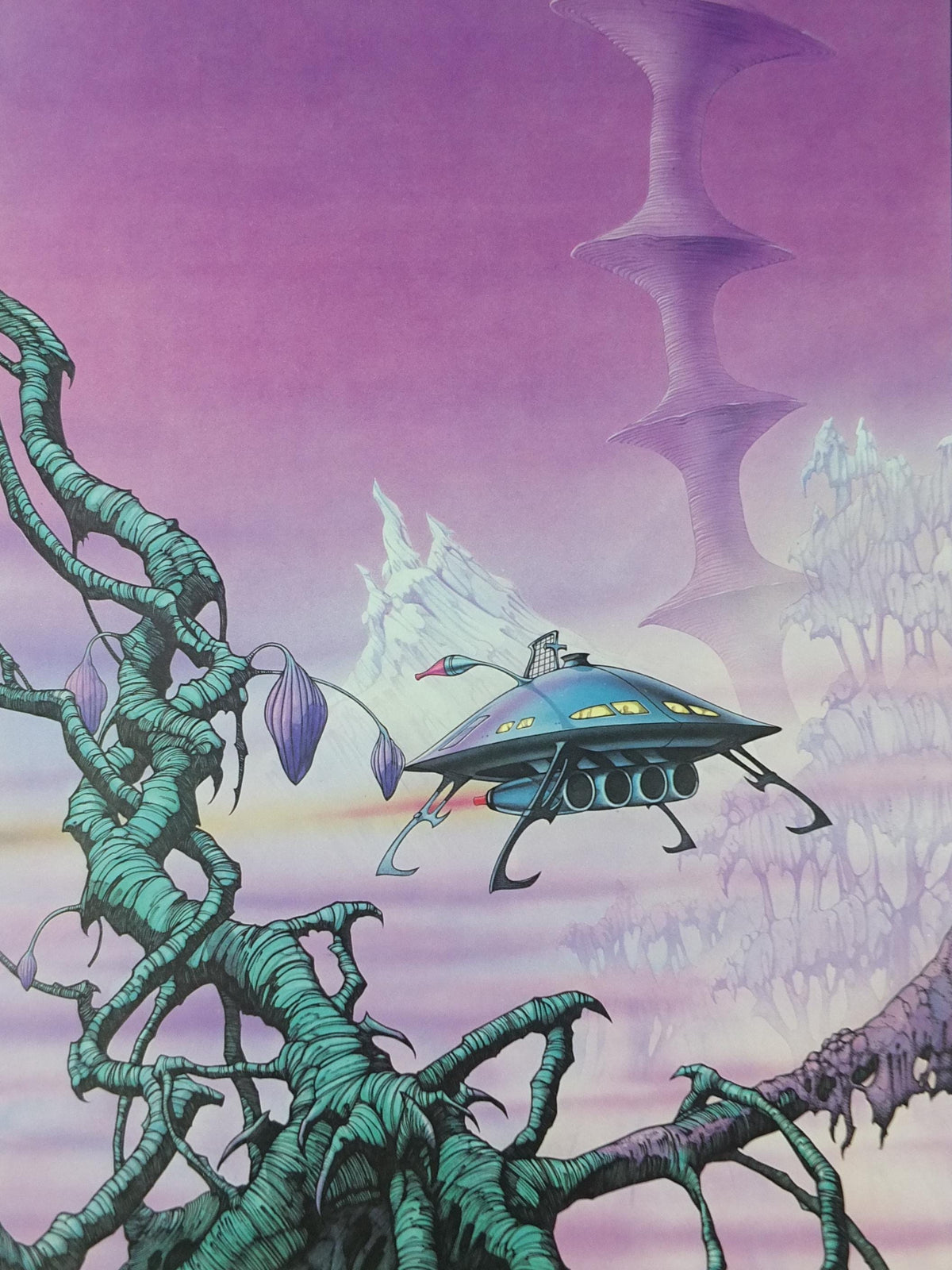1977 signed Rodney Matthews Poster, Venus Cruisier, GA73 epic scifi adventure quest art, Big O Posters, fantasy wall art decor