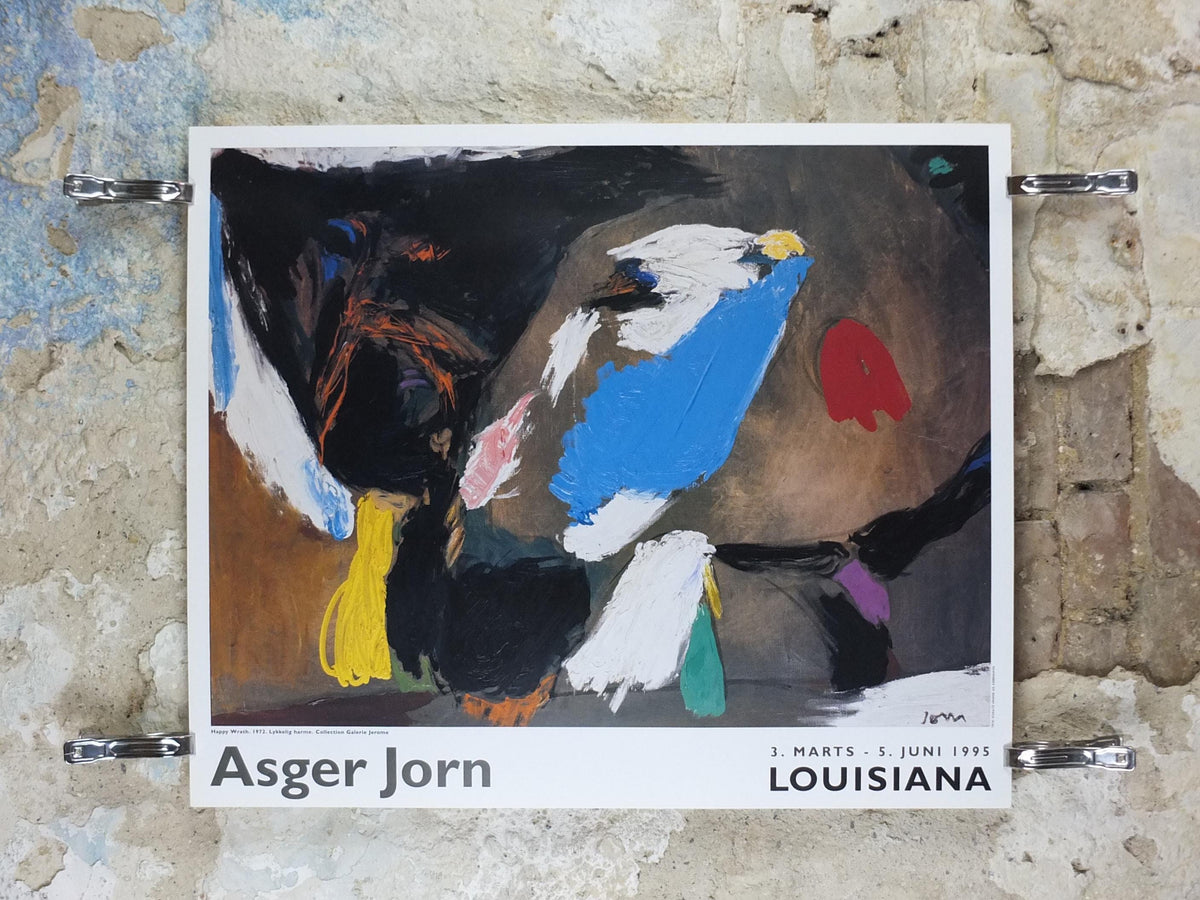 1995 Asger Jorn Poster, Happy Wrath 1972, Lukkelig harme, Cobra Group, avant-garde movement artist gallery exhibition, wall art decor