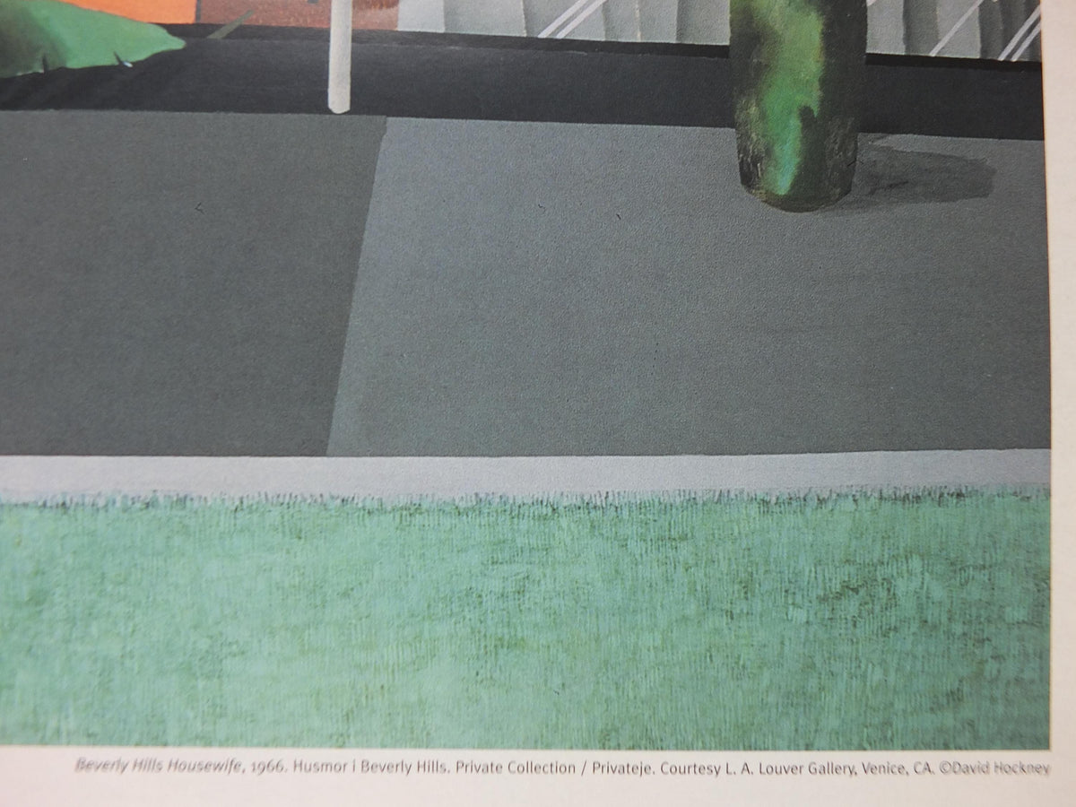 2001 David Hockney Poster, Beverly Hills Housewife 1966, Louisiana Museum of Modern Art, Pop Art, gallery exhibition wall art decor