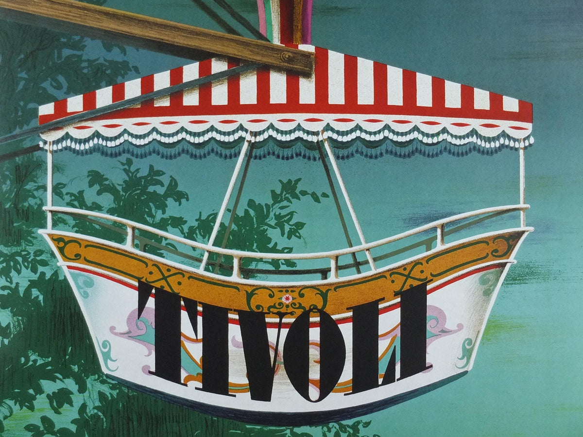 2014 Tivoli Poster, Copenhagen Amusement Park in Denmark by Ib Anderson 1943, Pop Art, Travel tourism vacation wall art decor