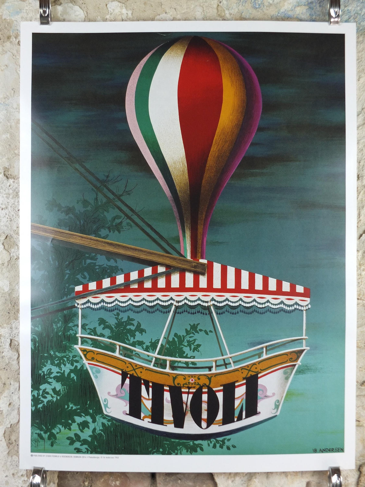 2014 Tivoli Poster, Copenhagen Amusement Park in Denmark by Ib Anderson 1943, Pop Art, Travel tourism vacation wall art decor