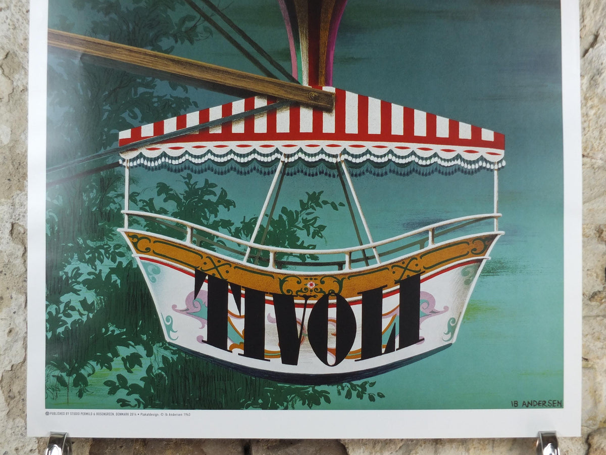 2014 Tivoli Poster, Copenhagen Amusement Park in Denmark by Ib Anderson 1943, Pop Art, Travel tourism vacation wall art decor