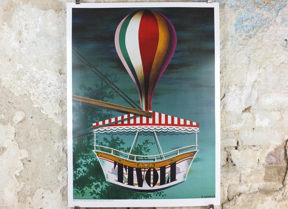 2014 Tivoli Poster, Copenhagen Amusement Park in Denmark by Ib Anderson 1943, Pop Art, Travel tourism vacation wall art decor
