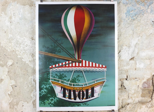 2014 Tivoli Poster, Copenhagen Amusement Park in Denmark by Ib Anderson 1943, Pop Art, Travel tourism vacation wall art decor