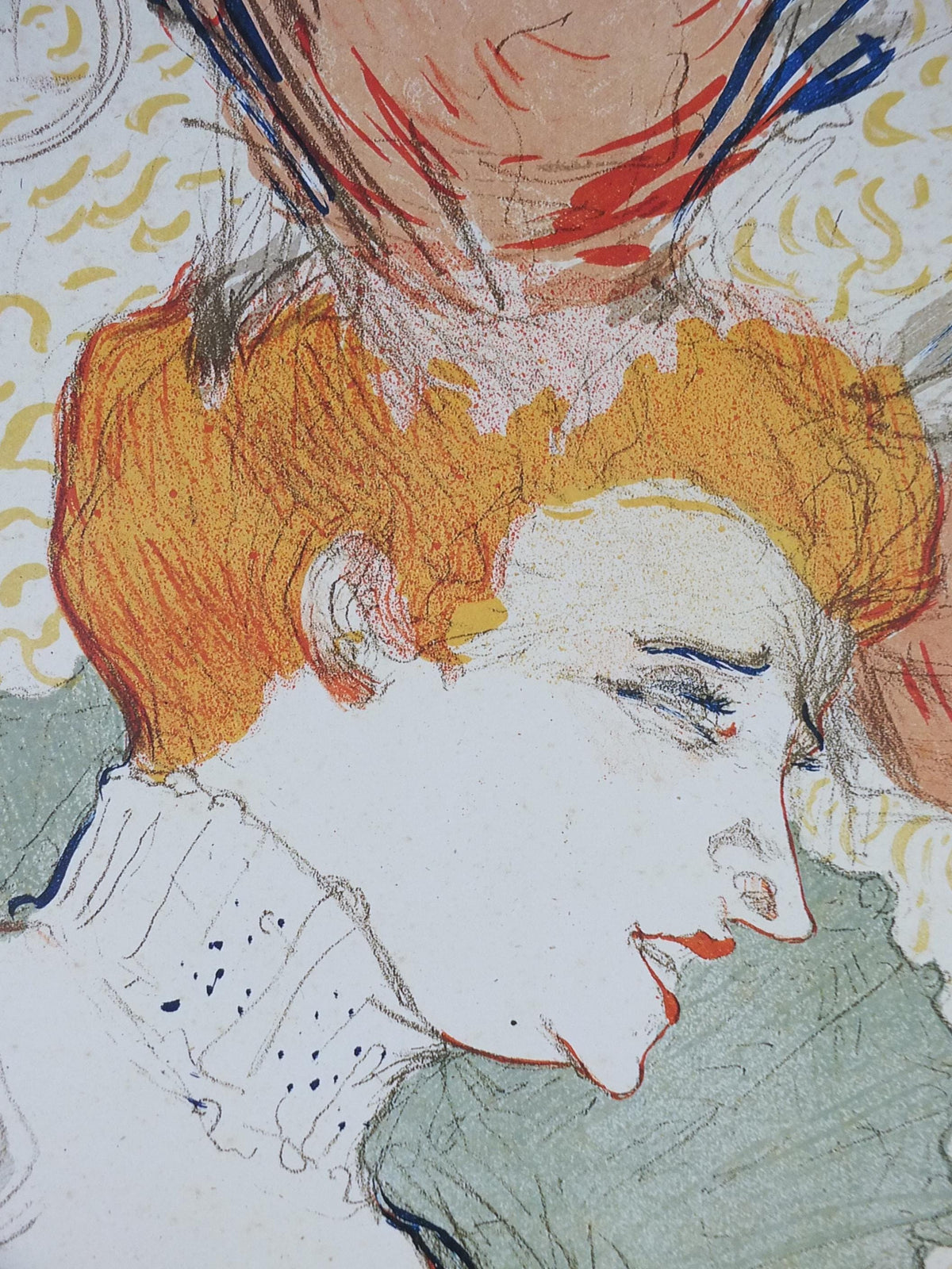 1995 Henri Toulouse-Lautrec Poster, Portrait Bust of Mademoiselle Marcelle Lender, Art Nouveau, gallery exhibition, wall art decor