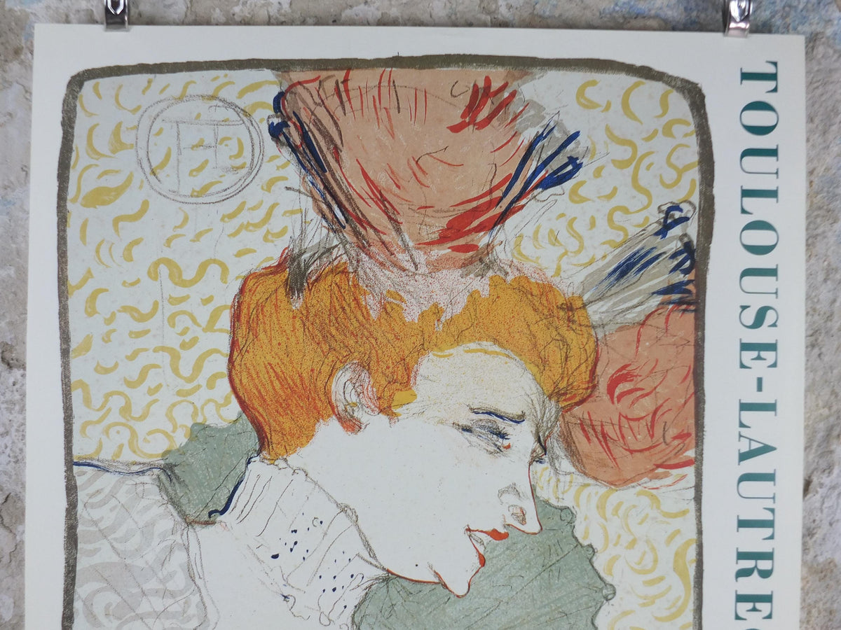 1995 Henri Toulouse-Lautrec Poster, Portrait Bust of Mademoiselle Marcelle Lender, Art Nouveau, gallery exhibition, wall art decor