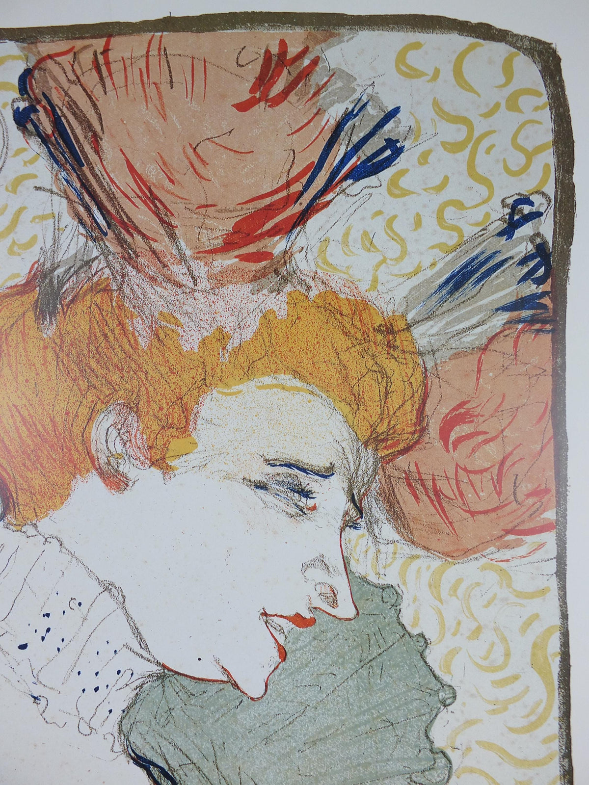 1995 Henri Toulouse-Lautrec Poster, Portrait Bust of Mademoiselle Marcelle Lender, Art Nouveau, gallery exhibition, wall art decor