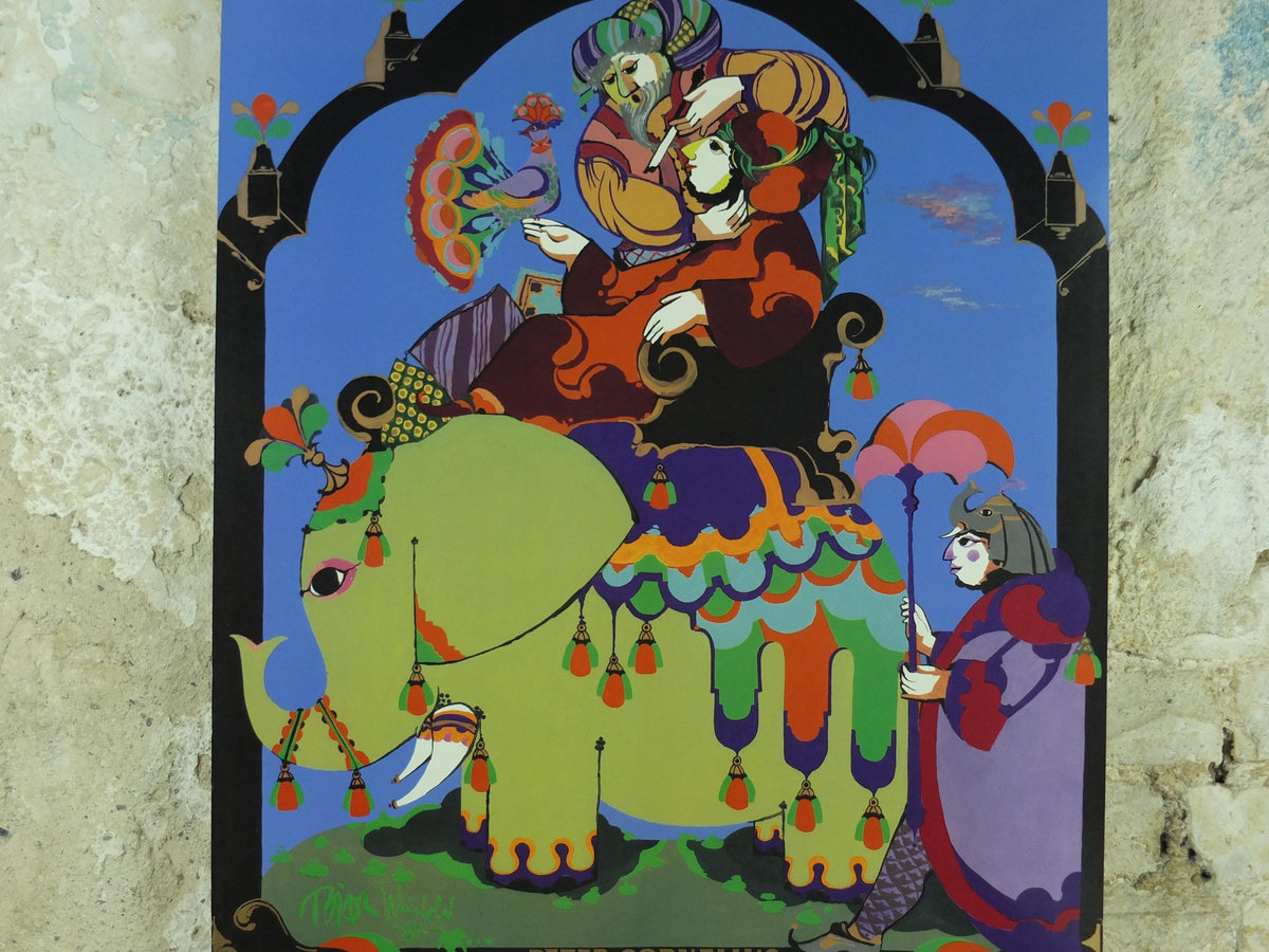 1984 Bjørn Wiinblad Poster, The Barber of Baghdad, Der Barbier von Bagdad, Peter Cornelius Badisches Staatstheater Karlsruhe, wall art decor