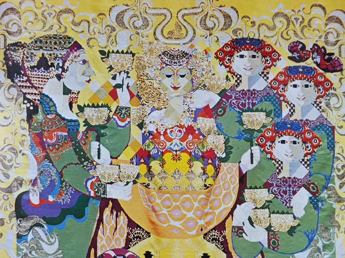 1972 Bjørn Wiinblad Tapestries Poster, 1001 Arabian Nights, Story of Three Sisters, Shahryar & Scheherazade Middle Eastern, wall art decor