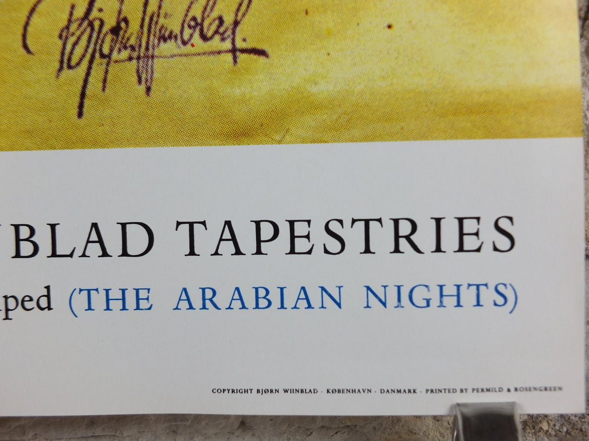 1972 Bjørn Wiinblad Tapestries Poster, 1001 Arabian Nights, Story of Three Sisters, Shahryar & Scheherazade Middle Eastern, wall art decor