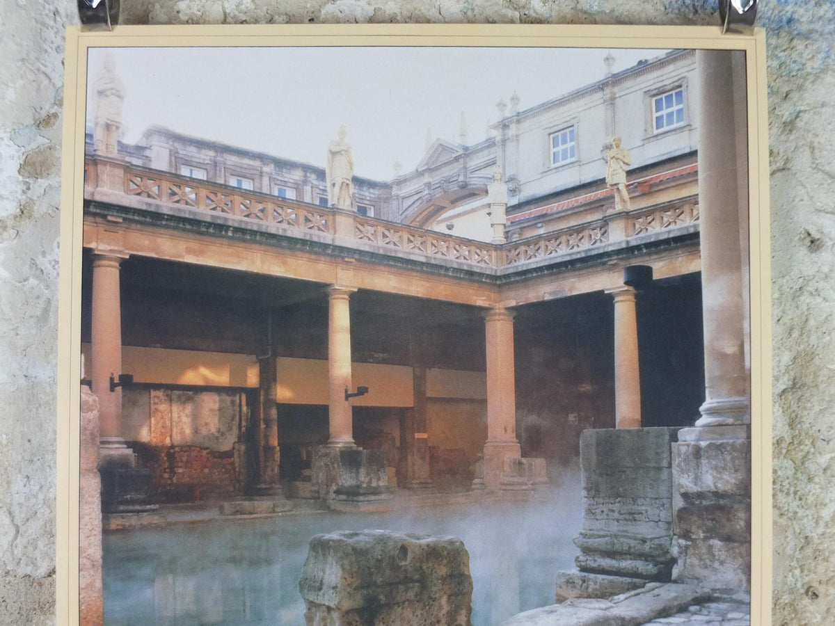 1970s Bath Travel Poster, Roman Baths, Tourist Information Centre, Avon, Somerset, England, United Kingdom, travel wall art decor