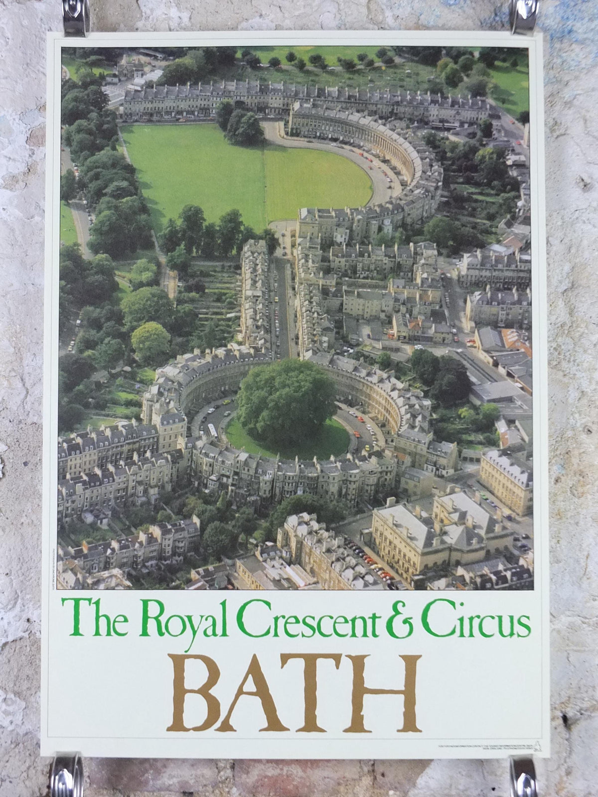 1970s Bath Travel Poster Royal Crescent & Circus, Tourist Information Centre, Avon, Somerset, England, United Kingdom, travel wall art decor