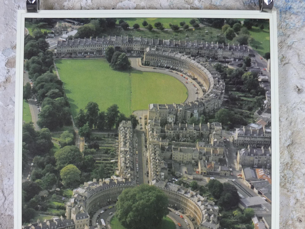 1970s Bath Travel Poster Royal Crescent & Circus, Tourist Information Centre, Avon, Somerset, England, United Kingdom, travel wall art decor