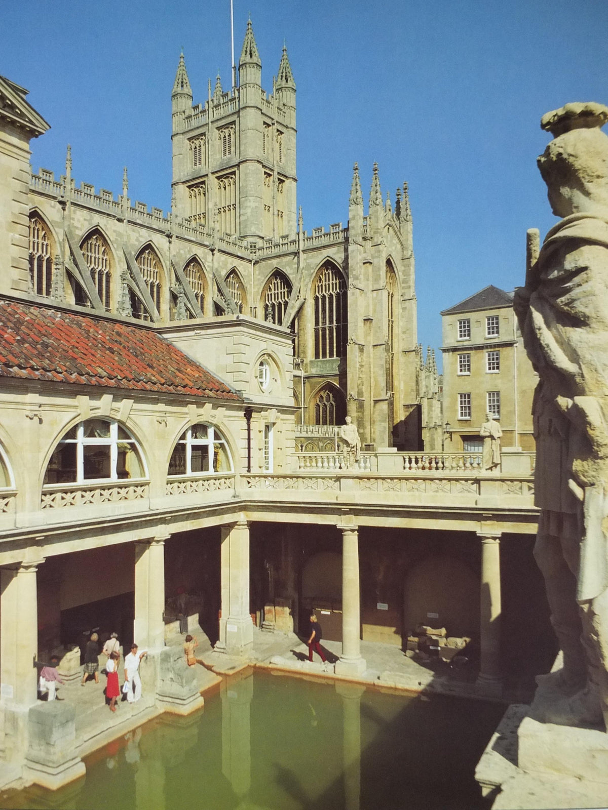 1970s Bath Travel Poster, Roman Baths & Abbey, Tourist Information Centre, Avon, Somerset, England, United Kingdom, travel wall art decor