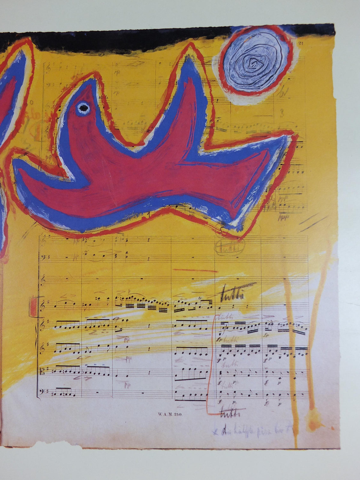 1988 Corneille Poster, Homage to Mozart, Cobra Group, Reflex Movement, Guillaume Beverloo, artist gallery exhibition, wall art decor