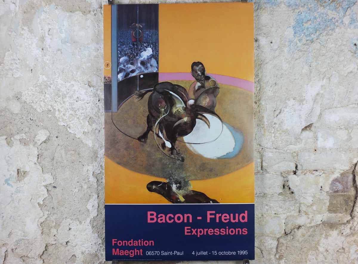 1995 Francis Bacon Poster, Study for a Bullfight 1969, Fondation Maeght, Figurative Realism, gallery exhibition, wall art decor