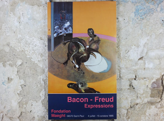 1995 Francis Bacon Poster, Study for a Bullfight 1969, Fondation Maeght, Figurative Realism, gallery exhibition, wall art decor