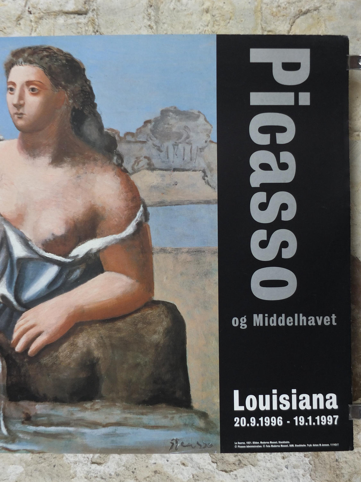 1996 Pablo Picasso Poster, The Source 1921, Louisiana Museum of Modern Art, Copenhagen, gallery exhibition, wall art decor