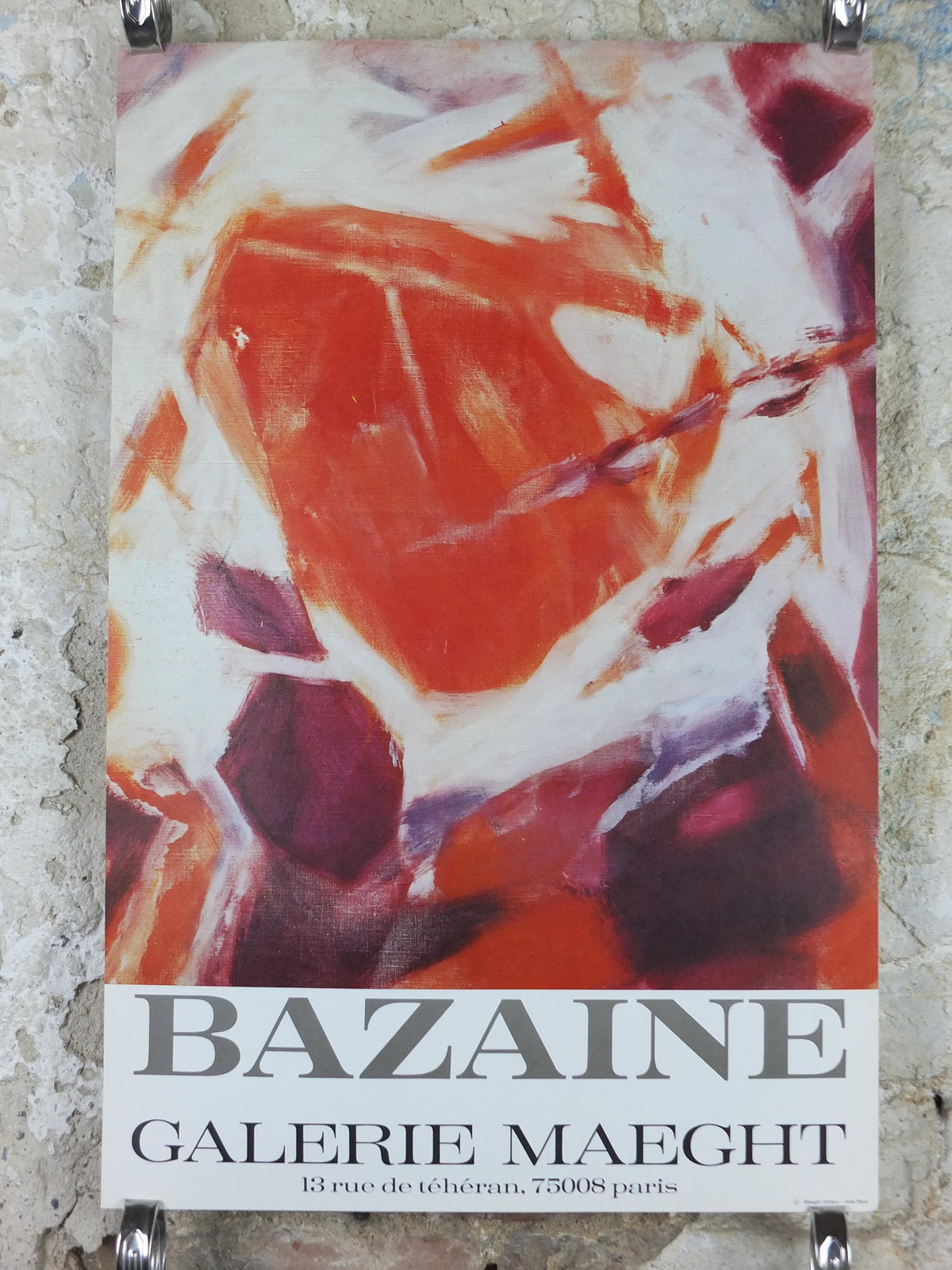 1975 Jean Bazaine Poster, Galerie Maeght, Paris, France, Modernism Abstract Impressionism, gallery exhibition, wall art decor