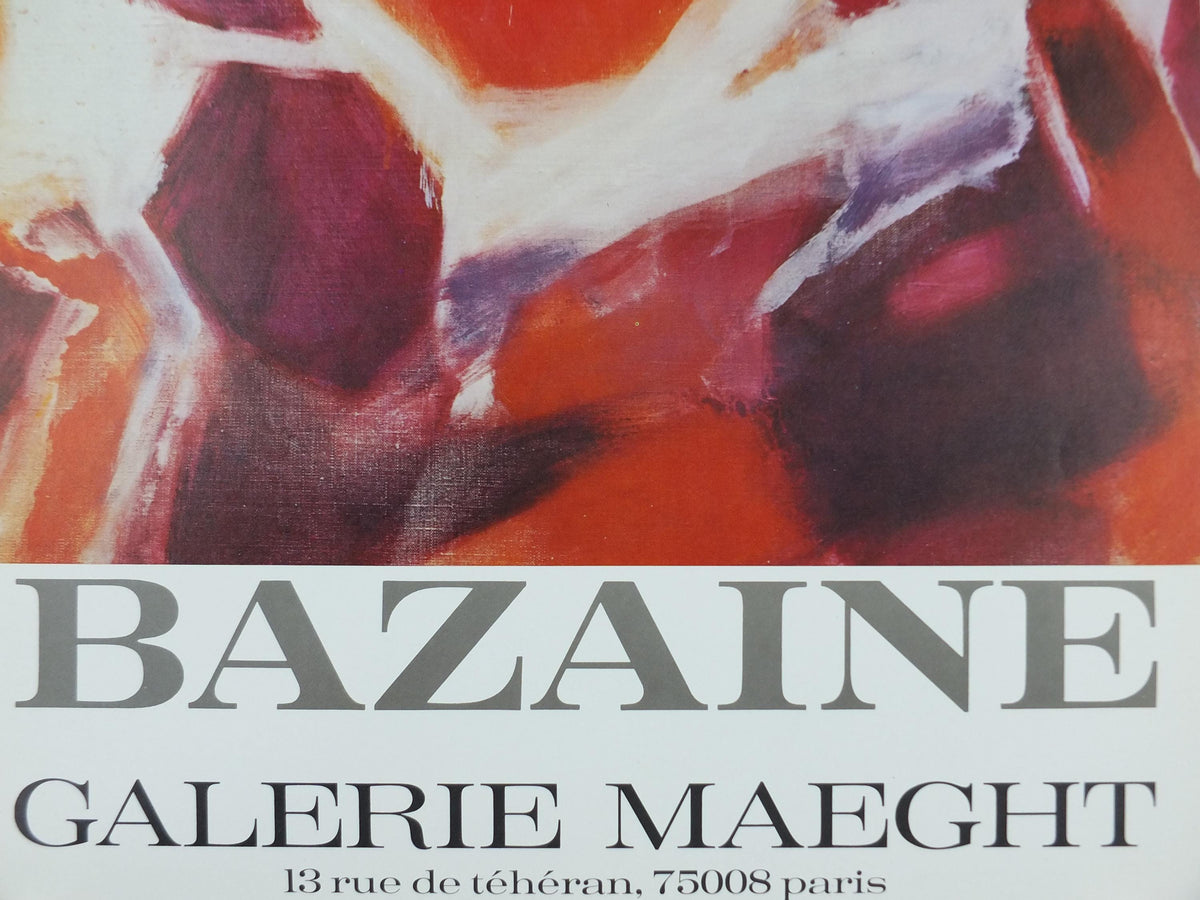 1975 Jean Bazaine Poster, Galerie Maeght, Paris, France, Modernism Abstract Impressionism, gallery exhibition, wall art decor