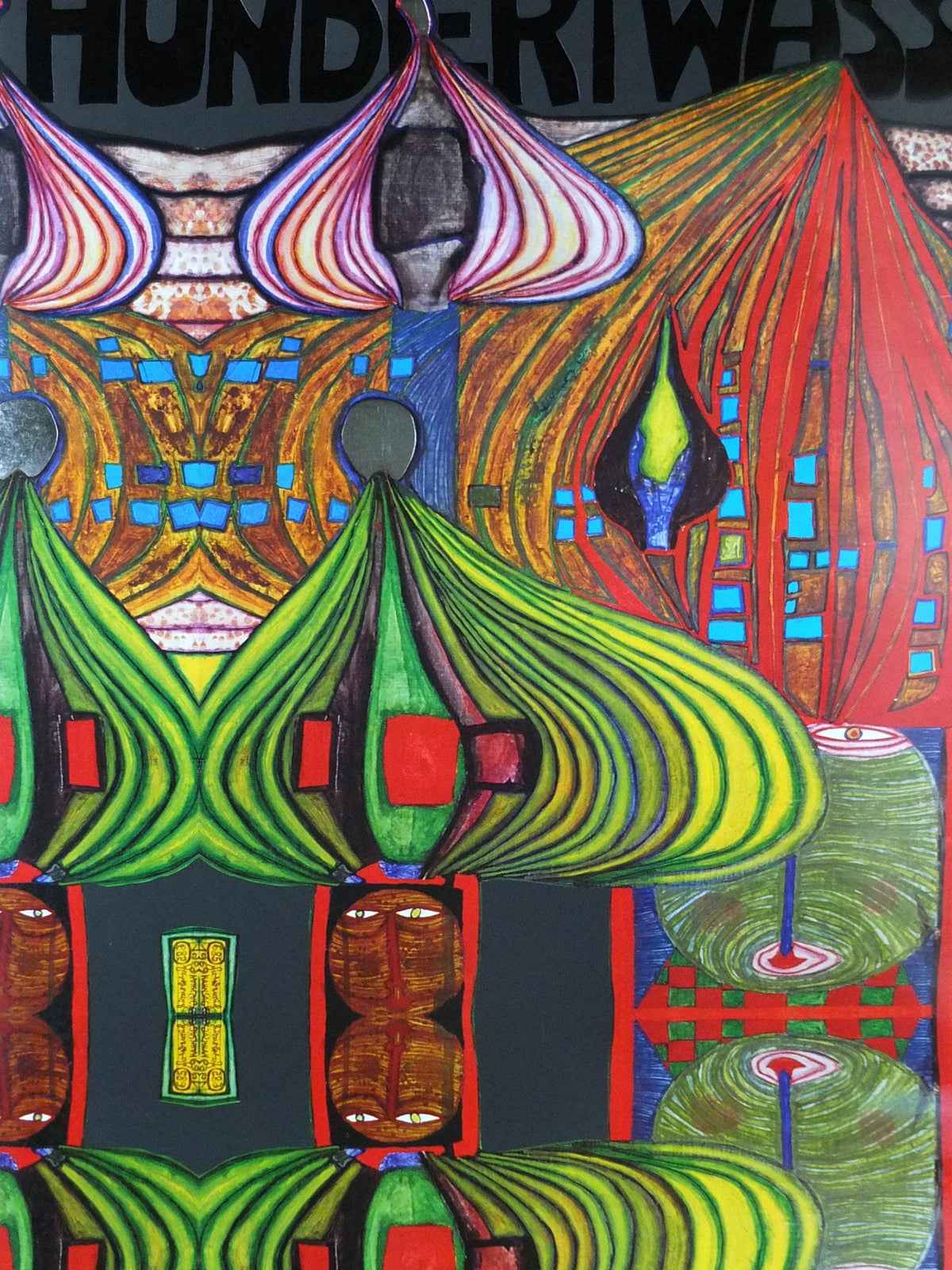 1992 Friedensreich Hundertwasser Poster, Creative Architecture in Harmony with Nature, Kreative Architektur Gleichnis der Schöpfung wall art