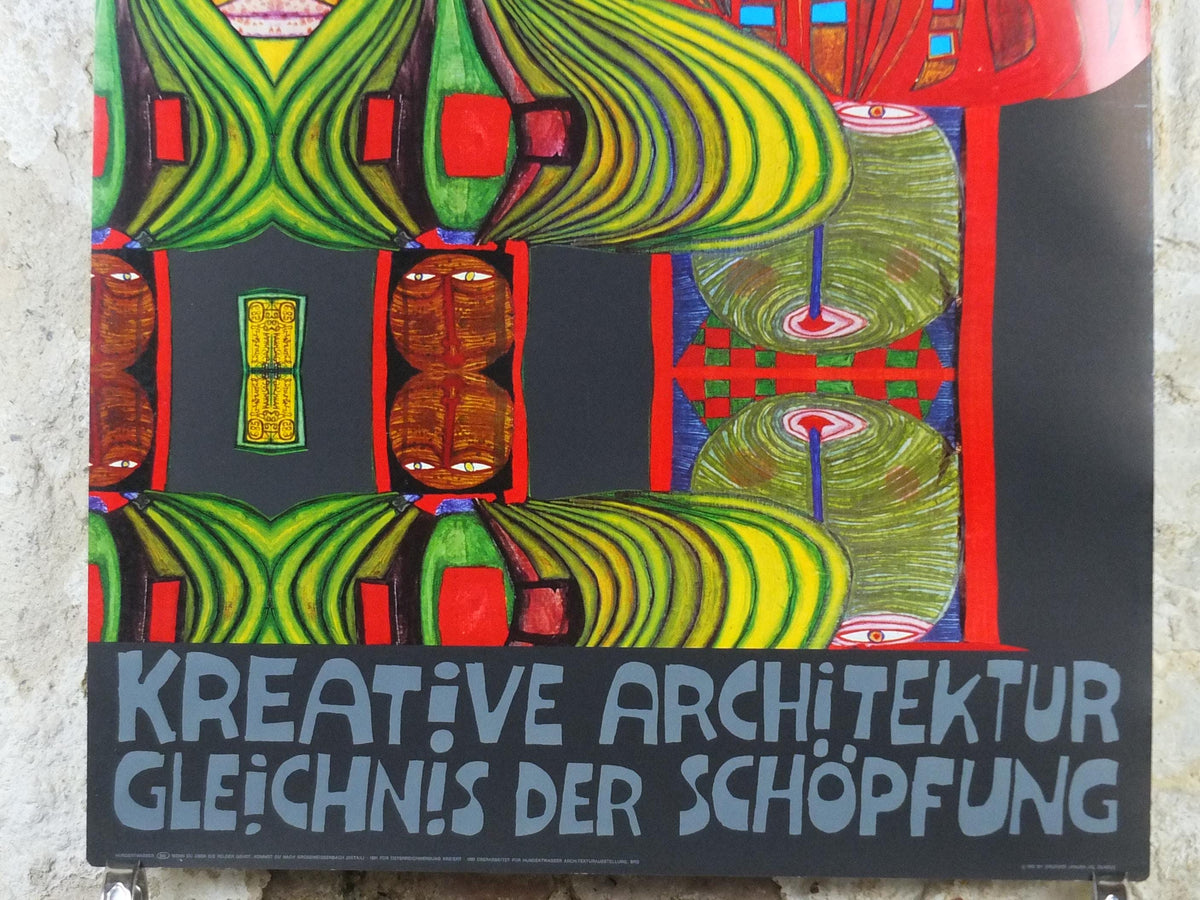 1992 Friedensreich Hundertwasser Poster, Creative Architecture in Harmony with Nature, Kreative Architektur Gleichnis der Schöpfung wall art