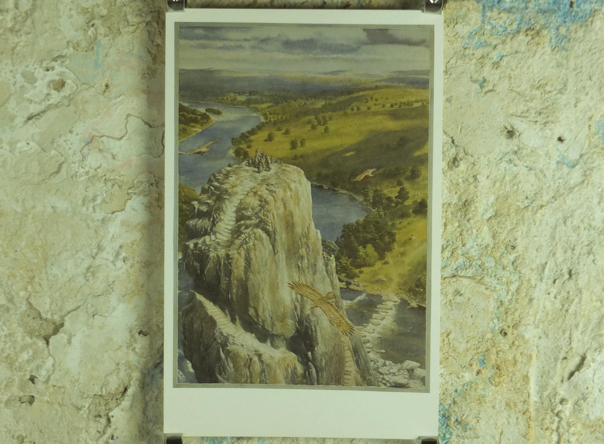 1997 The Carrock Poster, by Alan Lee, from The Hobbit, J.R.R. Tolkien, Beorn and the Eagles, illustration print wall art decor