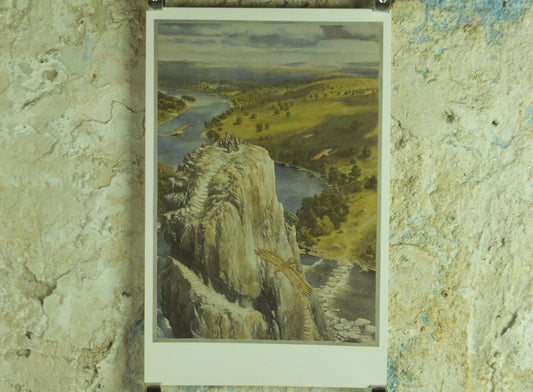 1997 The Carrock Poster, by Alan Lee, from The Hobbit, J.R.R. Tolkien, Beorn and the Eagles, illustration print wall art decor
