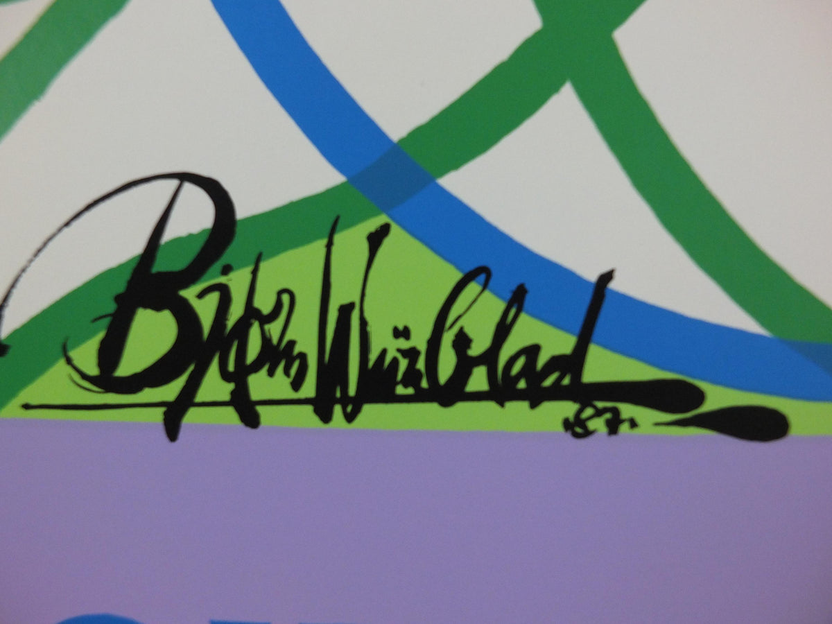 1988 Bjørn Wiinblad Poster, Seoul Olympics and Paralympics, Wheelchair Racing, sport wall art decor