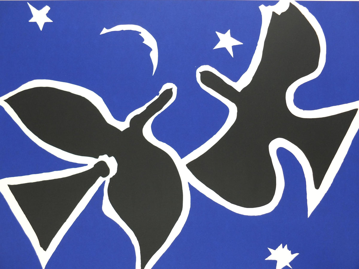 1991 Georges Braque Poster, The Birds, Les Oiseaux from 1953, The Louvre, Cubism, Fauvism, artist gallery exhibition, wall art decor