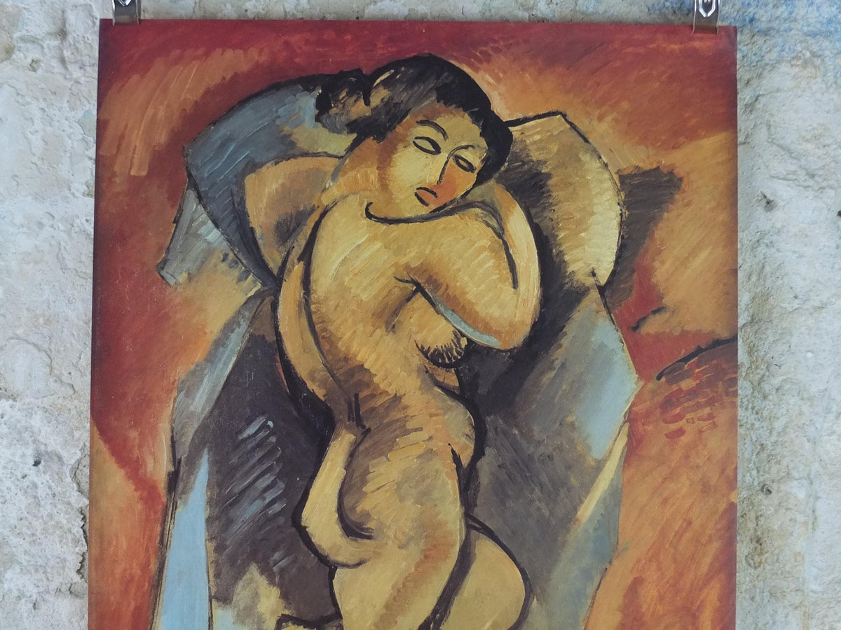 1994 Georges Braque Poster, Grand Nu, Nu deboute from 1908, Fondation Maeght, Cubism, Fauvism, artist gallery exhibition, wall art decor