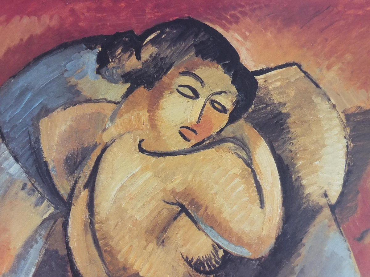 1994 Georges Braque Poster, Grand Nu, Nu deboute from 1908, Fondation Maeght, Cubism, Fauvism, artist gallery exhibition, wall art decor