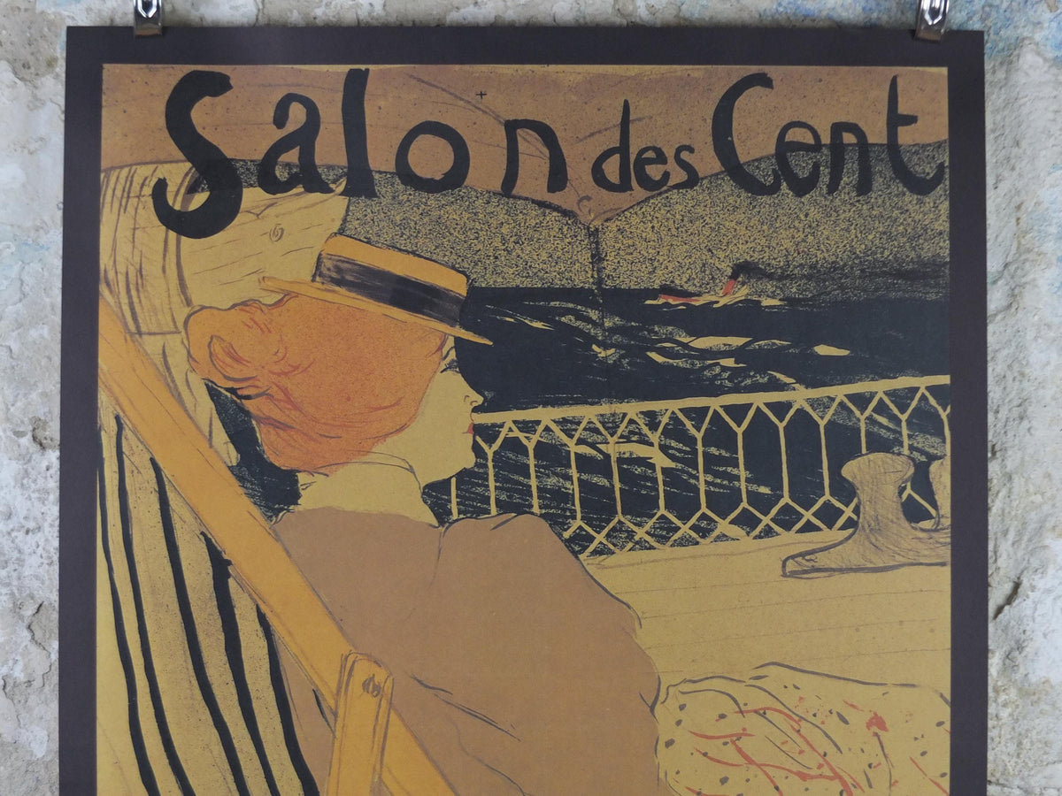 1995 Henri Toulouse-Lautrec Poster, La passegere du 54 - Salon des cent, Art Nouveau, gallery exhibition, wall art decor