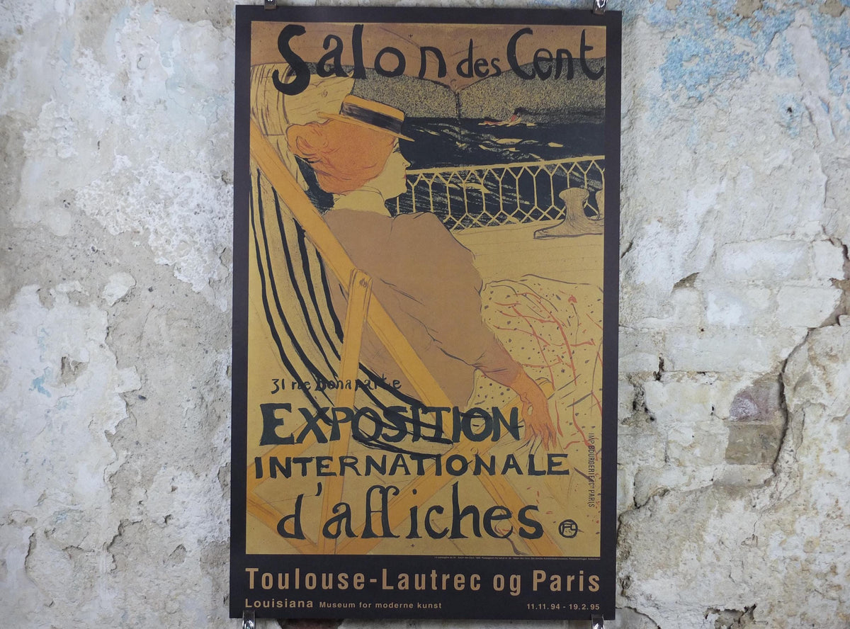 1995 Henri Toulouse-Lautrec Poster, La passegere du 54 - Salon des cent, Art Nouveau, gallery exhibition, wall art decor
