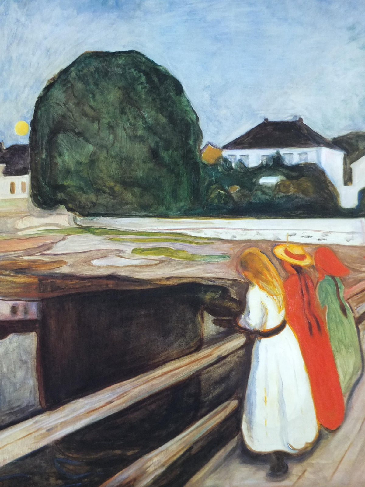 2000 Edvard Munch Poster, The Girls on the Pier 1901, Expressionism, gallery exhibition, wall art decor